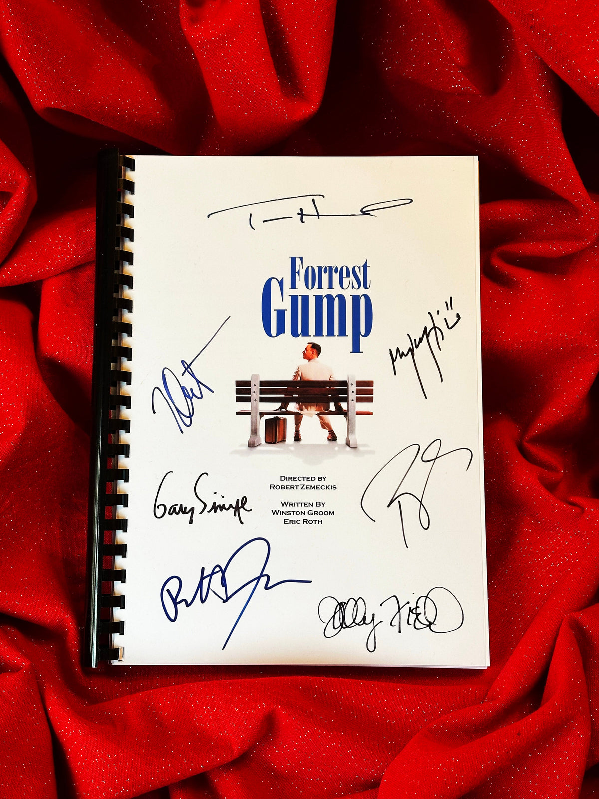 FORREST, GUMP Signed Movie Script, With Printed Cast Signatures, Autographs