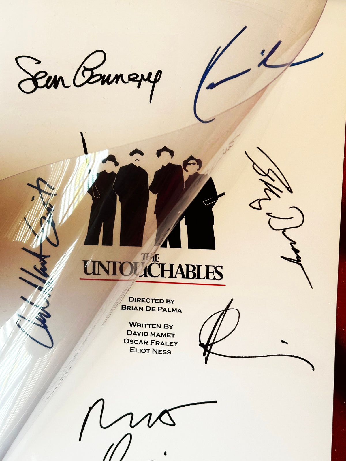 THE UNTOUCHABLES Movie Script, With Printed Cast Signatures, Autographs