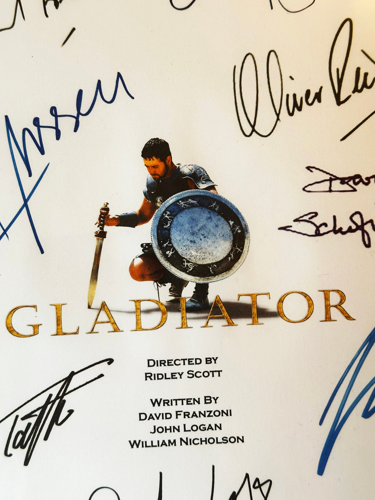 GLADIATOR Movie Script, With Printed Cast Signatures, Autographs