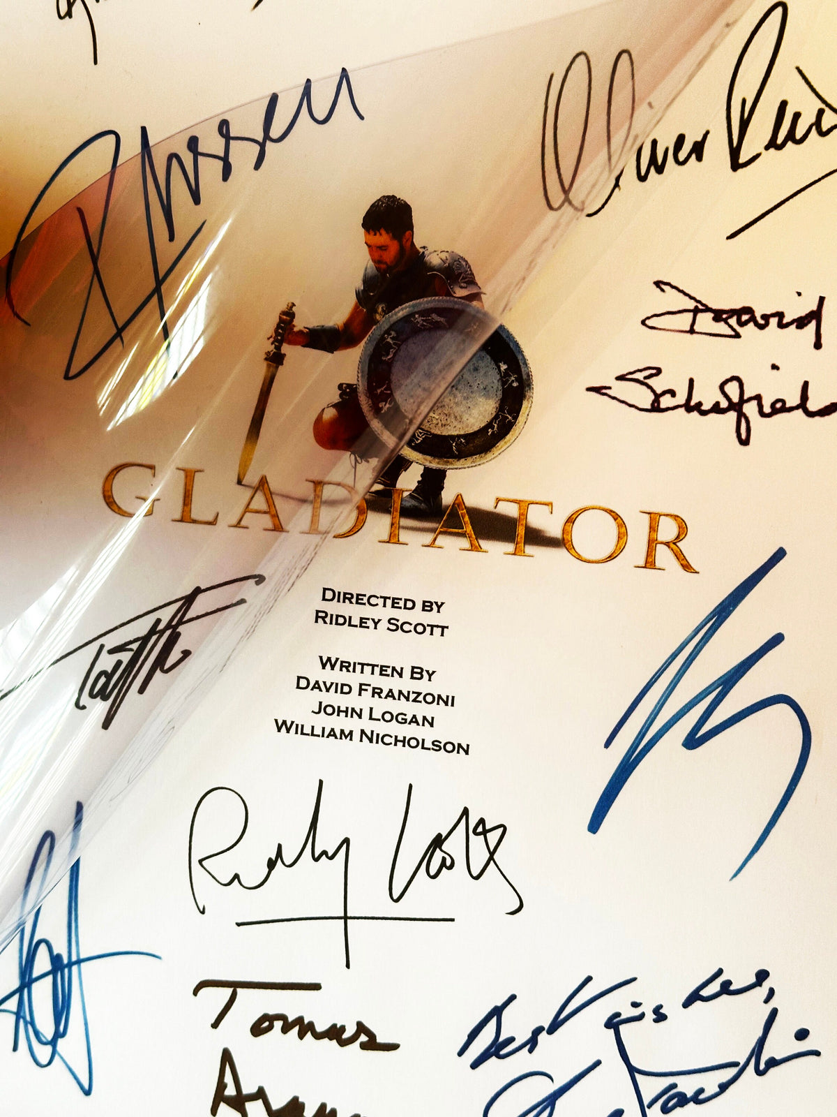 GLADIATOR Movie Script, With Printed Cast Signatures, Autographs