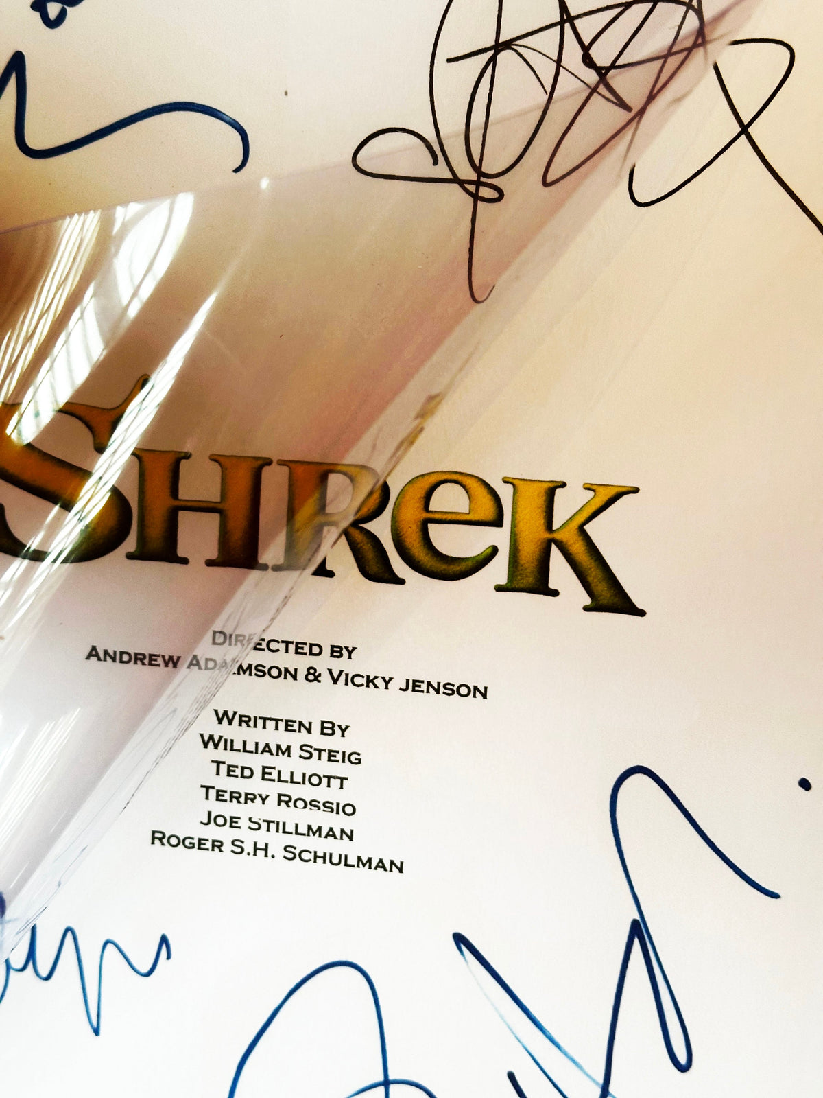 SHREK Signed Movie Script, With Printed Cast Signatures, Autographs