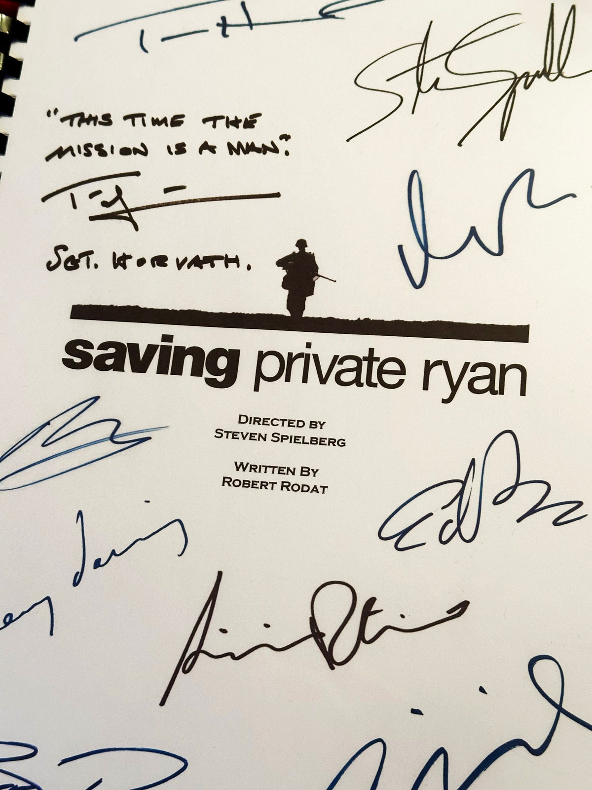 PRIVATE, RYAN Signed Movie Script, With Printed Cast Signatures, Autographs