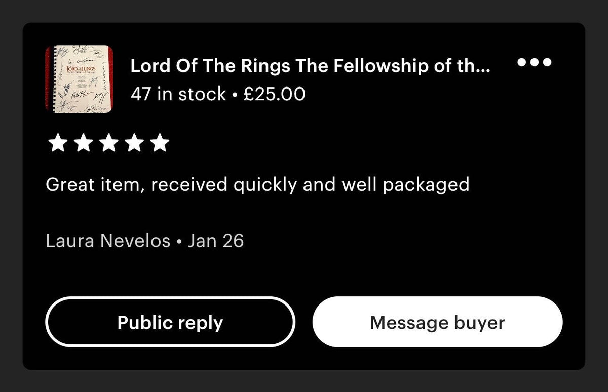 LORD OF THE RINGS, Fellowship of The Ring, Movie Script,With Printed Cast Signatures, Autographs