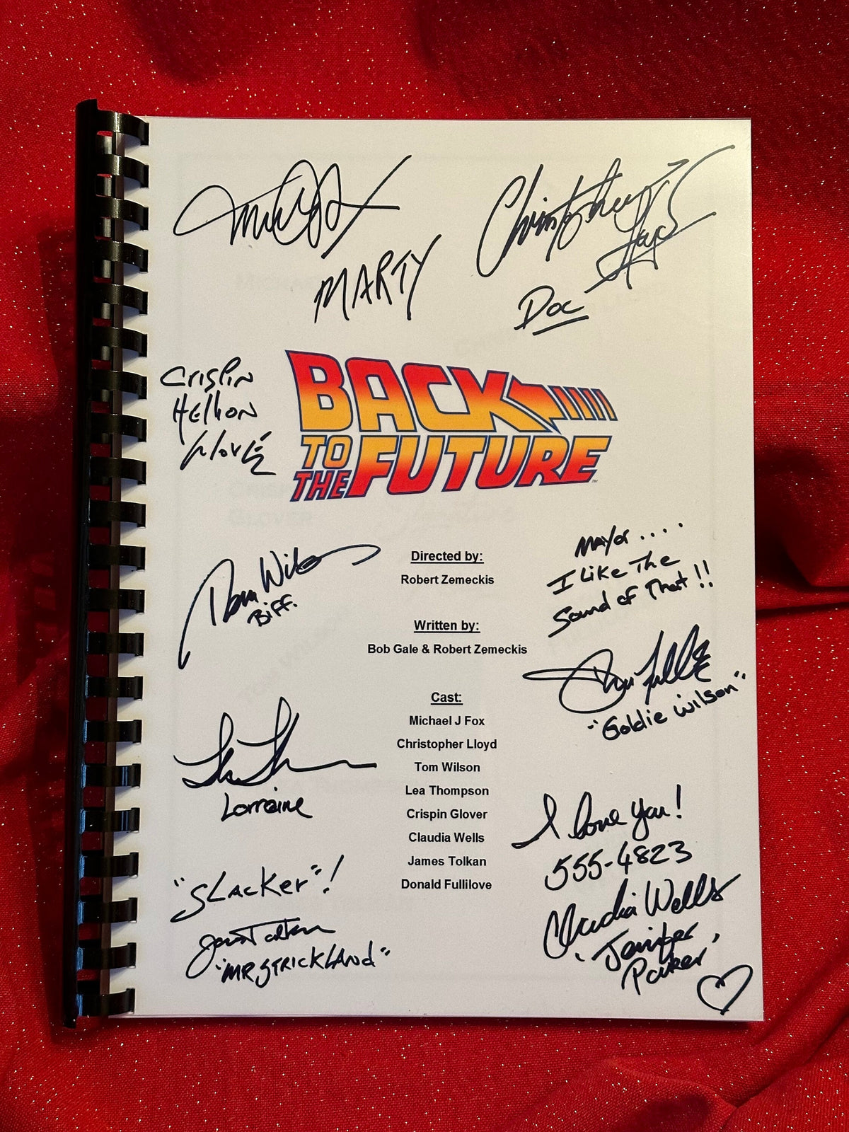 Back, Future, Trilogy, Parts 1, 2 & 3 Signed Movie Scripts, With Printed Cast Signatures, Autographs