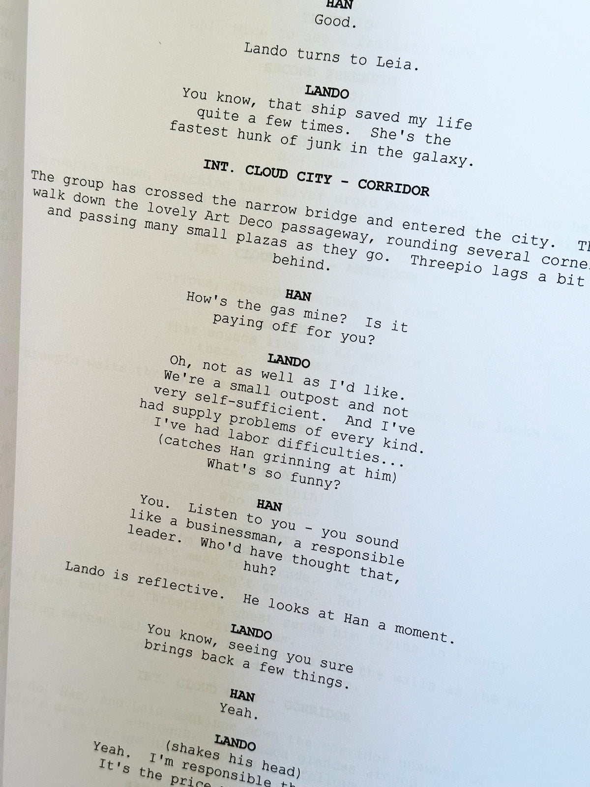 EMPIRE BACK, Movie Script, With Printed Cast Signatures, Autographs