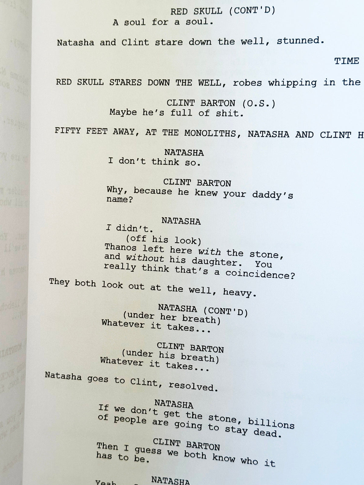 ENDGAME Movie Script, With Printed Cast Signatures, Autographs