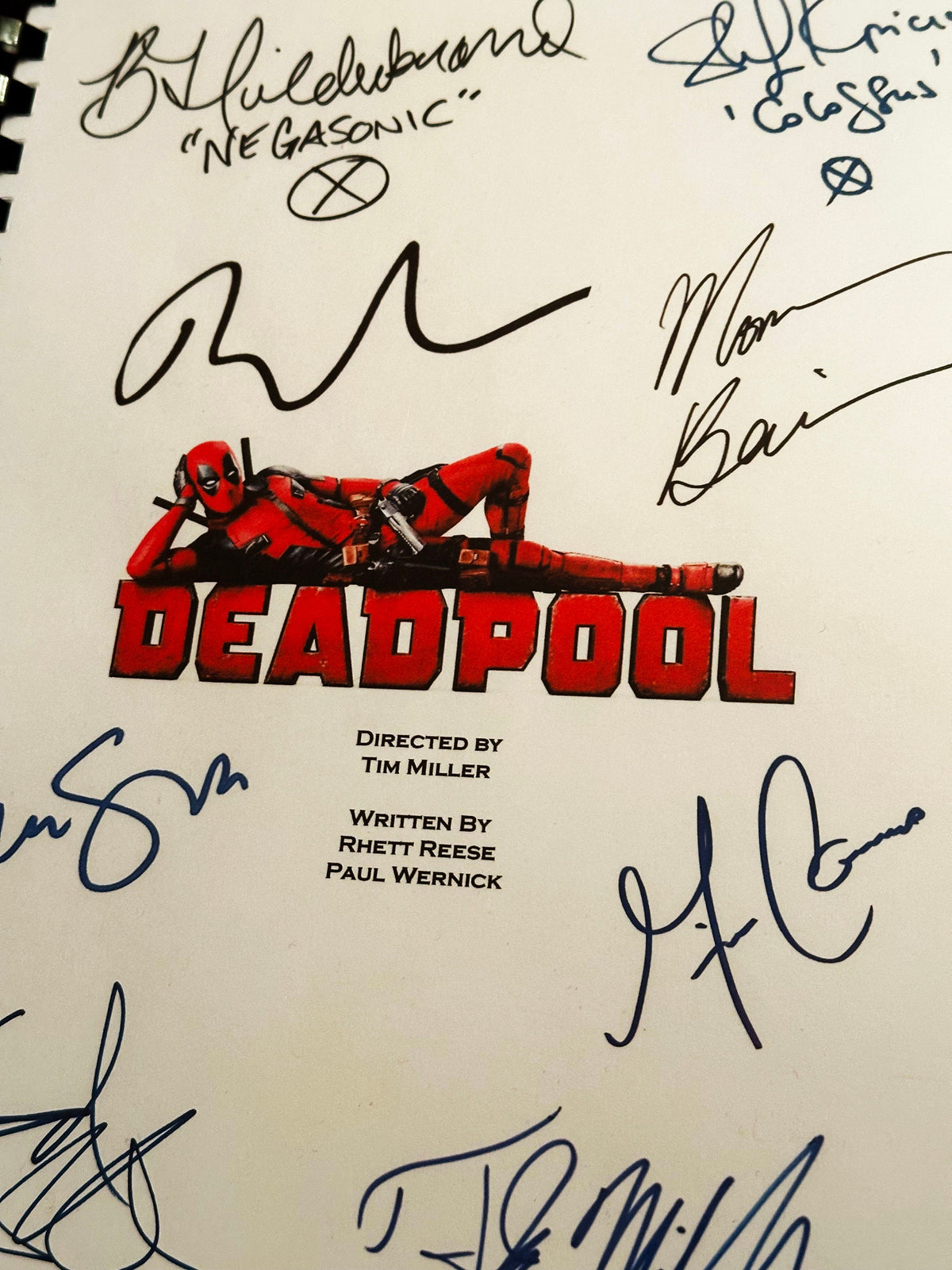 DEAD, POOL Movie Script, With Printed Cast Signatures, Autographs