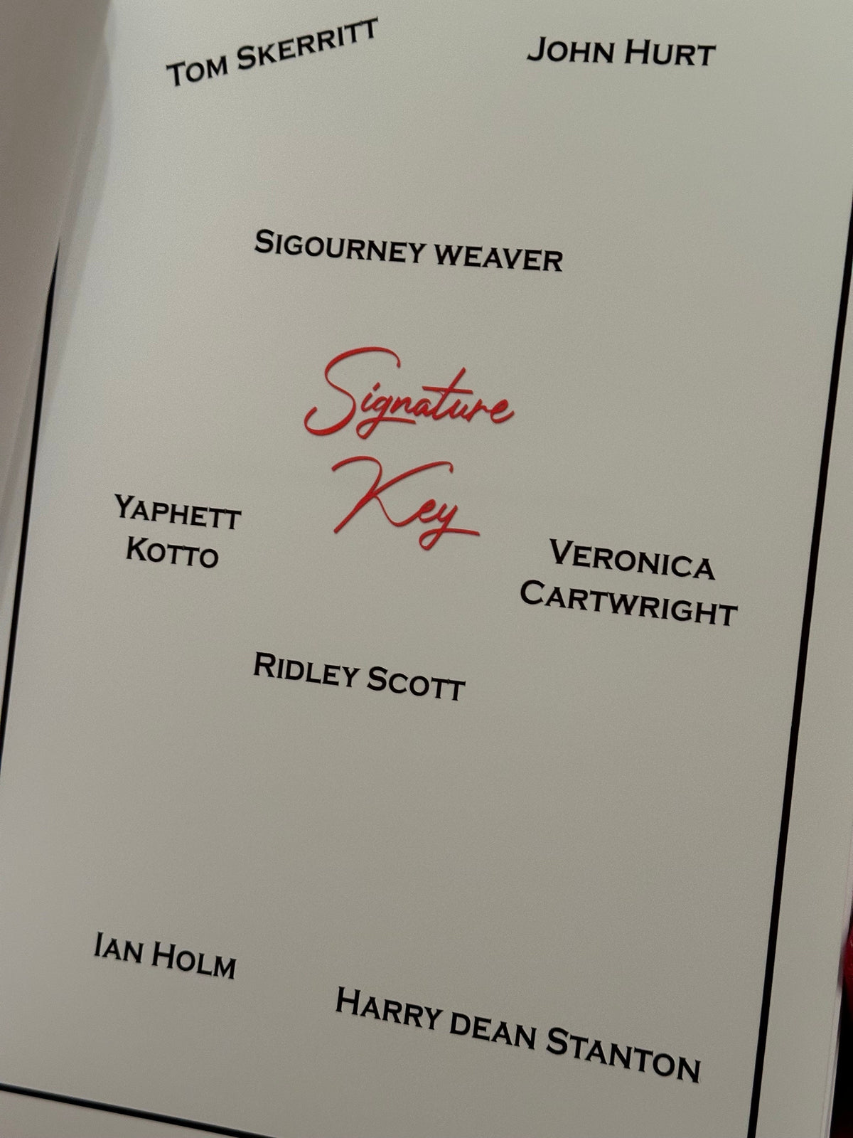 ALIEN Movie Script, Present, With Printed Cast Signatures, Autographs