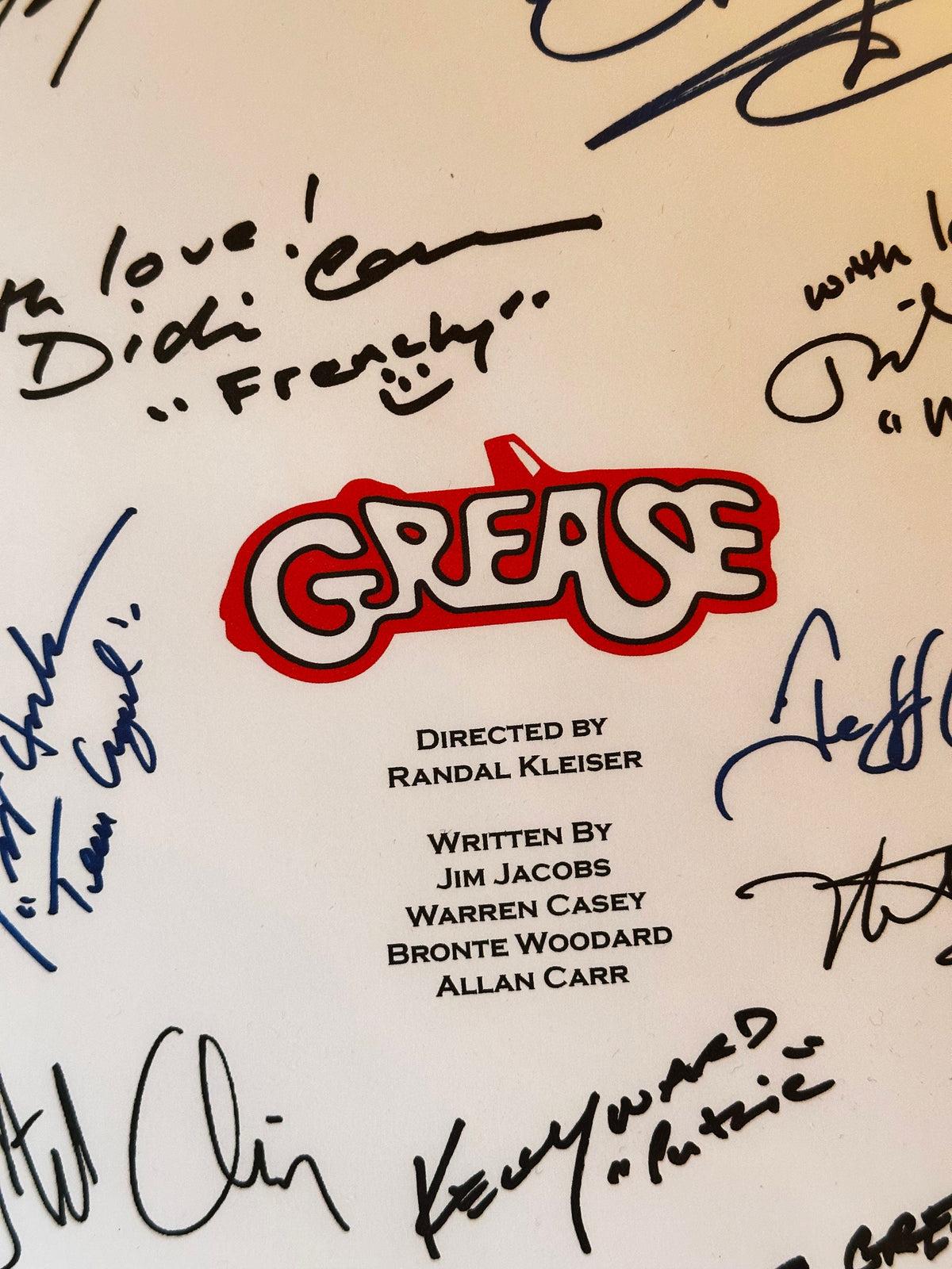 GREASE Signed Movie Script, With Printed Cast Signatures, Autographs