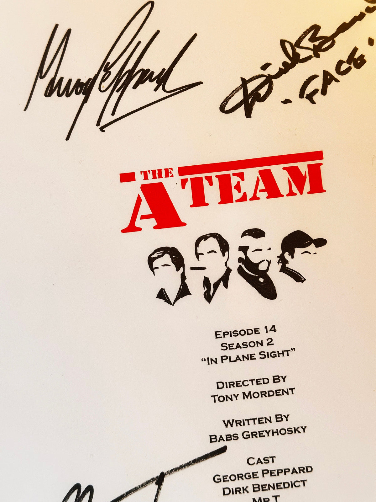 THE A-TEAM Signed Script, With Printed Cast Signatures, Autographs
