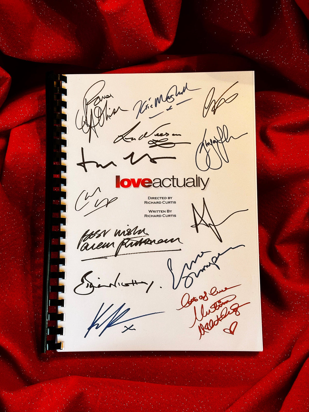LOVE ACTUALLY Signed Movie Script, With Printed Cast Signatures, Autographs