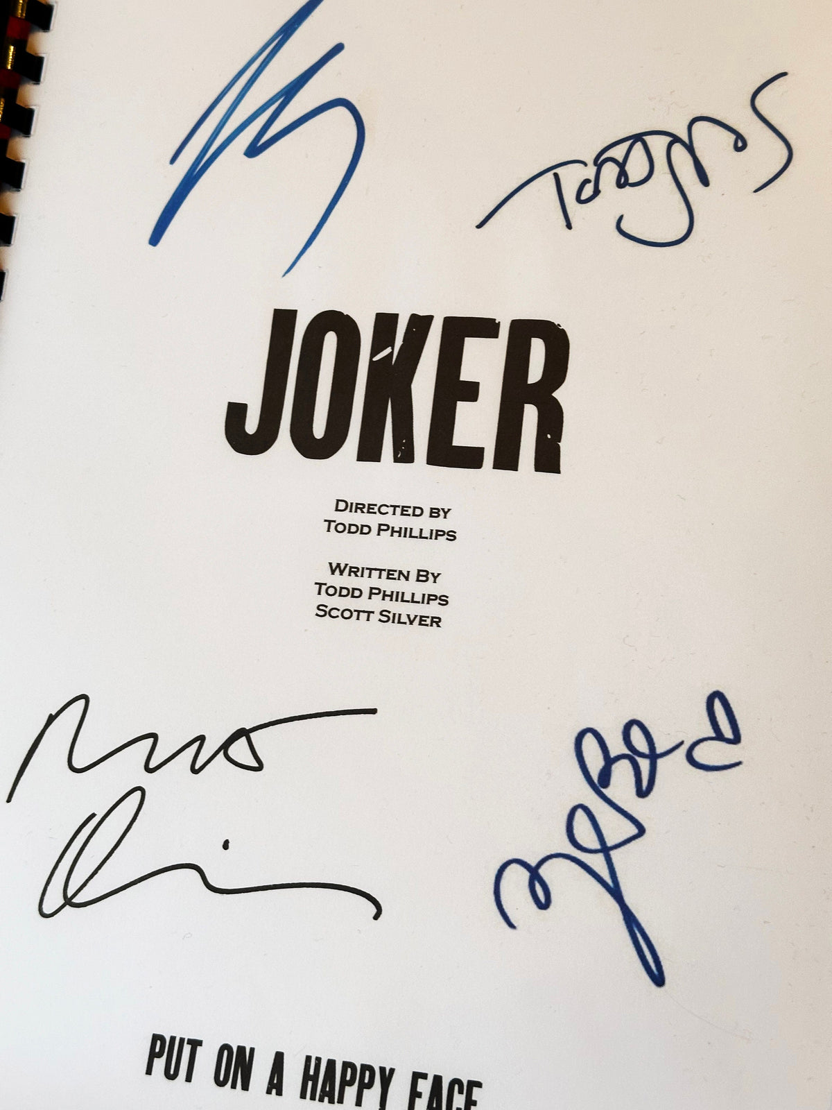 JOKER Signed Movie Script, With Printed Cast Signatures, Autographs