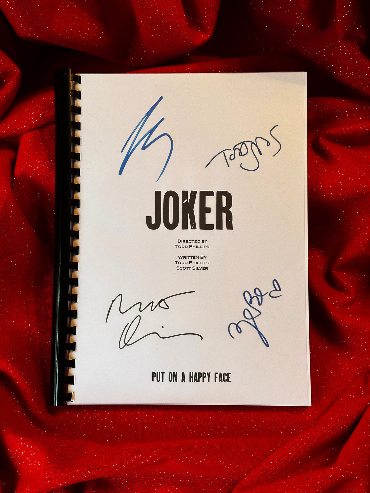 JOKER Signed Movie Script, With Printed Cast Signatures, Autographs