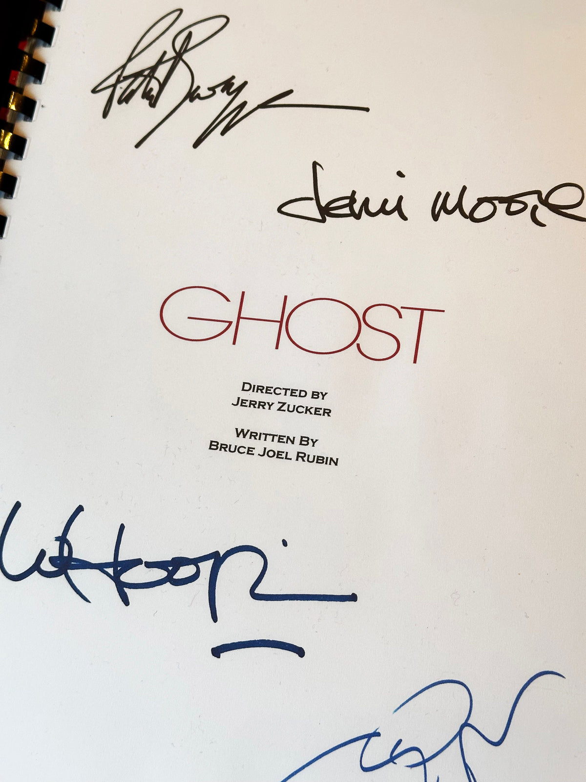 GHOST Signed Movie Script, With Printed Cast Signatures, Autographs