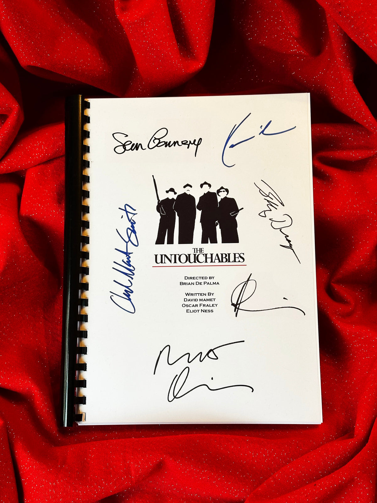 THE UNTOUCHABLES Movie Script, With Printed Cast Signatures, Autographs