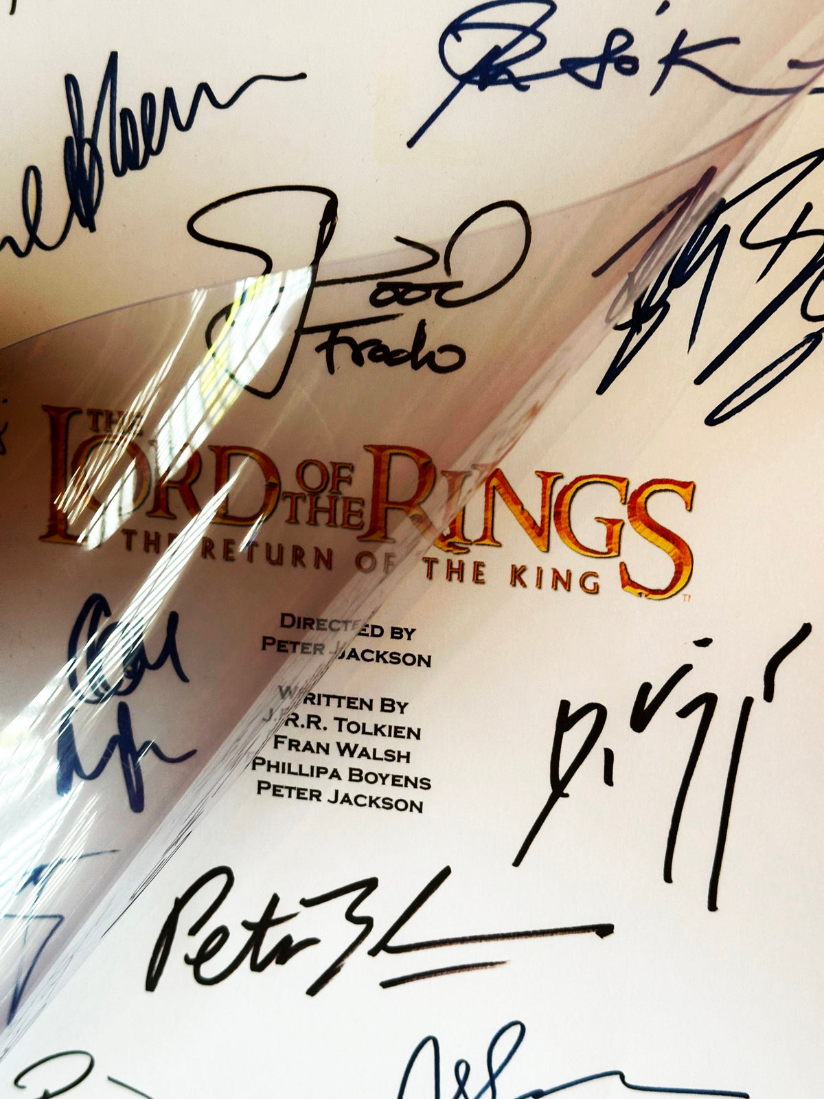 Lord, Rings Return, The King Movie Script, With Printed Cast Signatures, Autographs