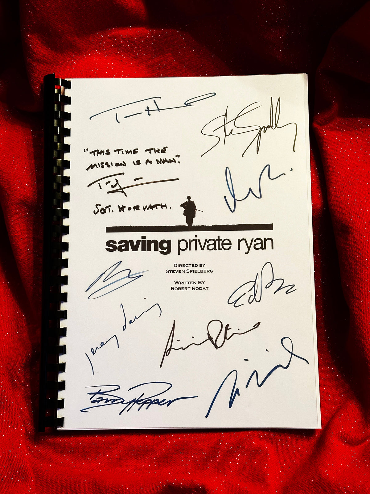 PRIVATE, RYAN Signed Movie Script, With Printed Cast Signatures, Autographs