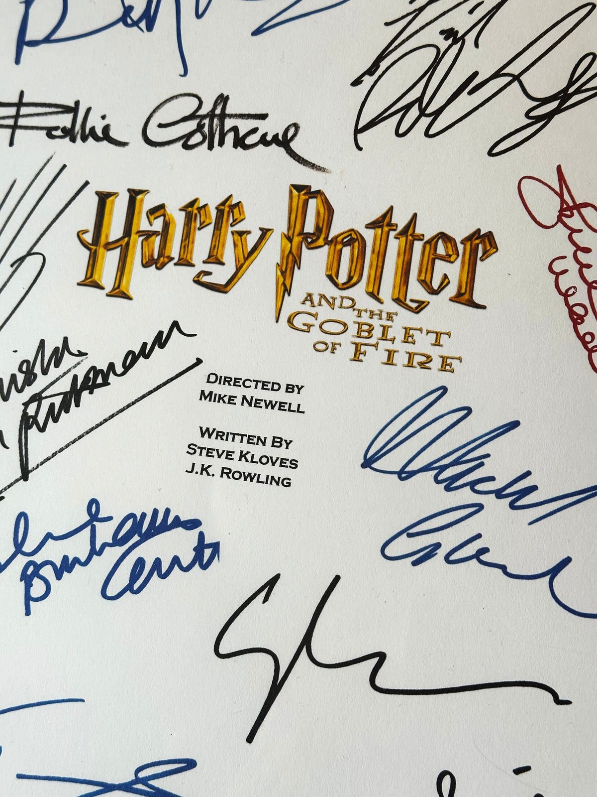GOBLET, FIRE, Movie Script, With Printed Cast Signatures, Autographs