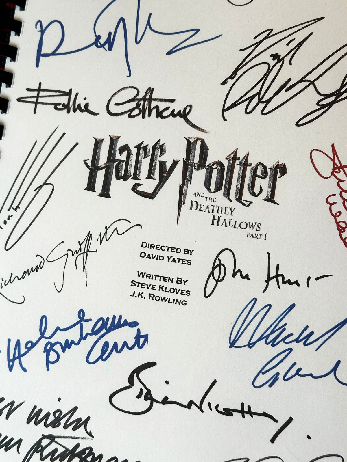 POTTER, DEATHLY HALLOWS PART 1, Signed Movie Script, With Printed Cast Signatures, Autographs