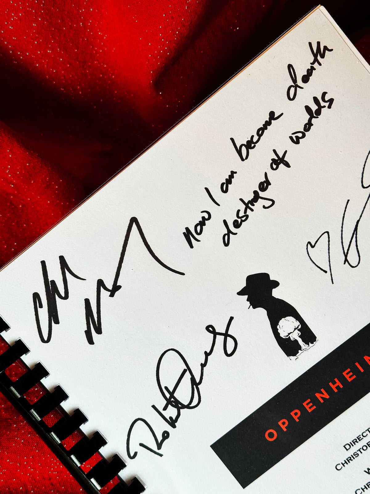 OPPENHEIMER Movie Script, With Printed Cast Signatures, Autographs