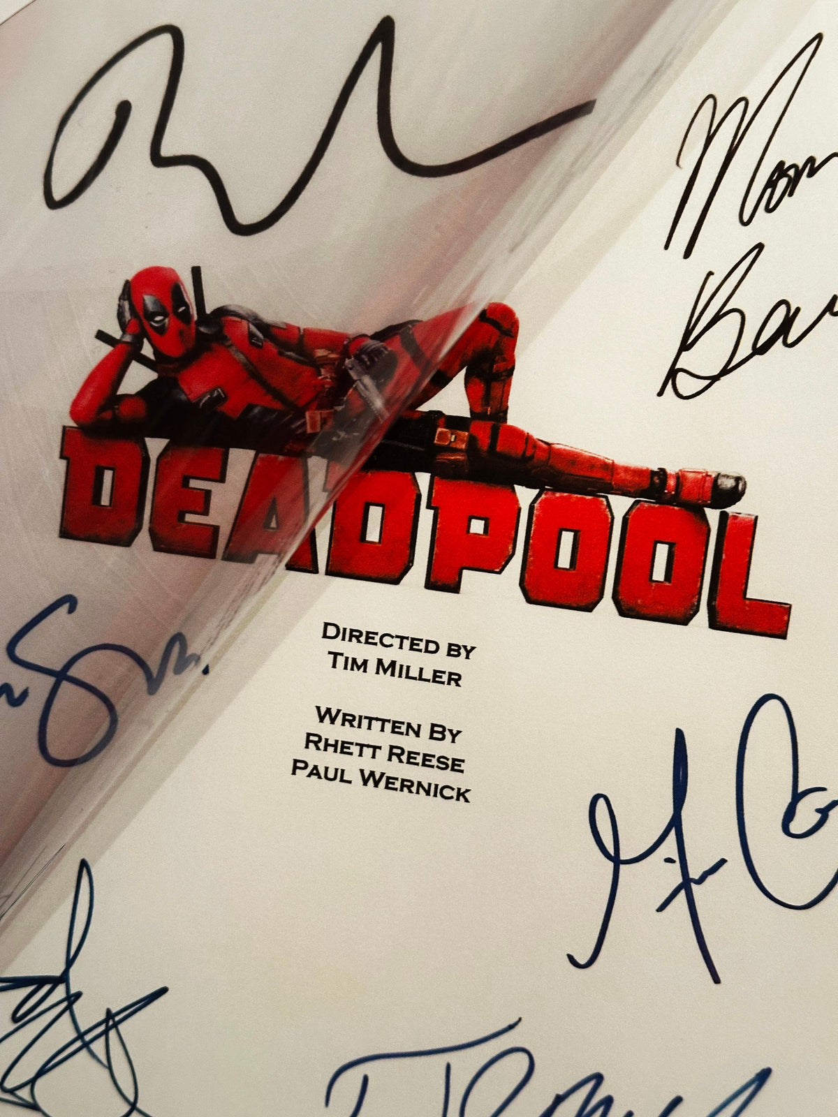 DEAD, POOL Movie Script, With Printed Cast Signatures, Autographs