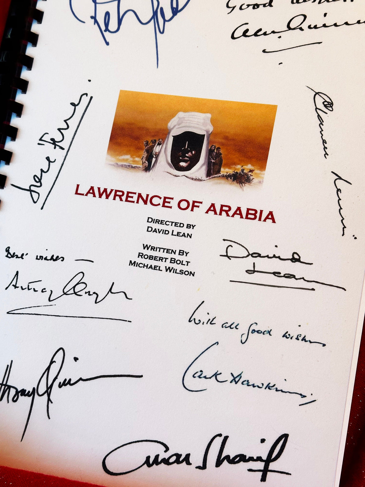 LAWRENCE OF ARABIA Script, With Printed Cast Signatures, Autographs