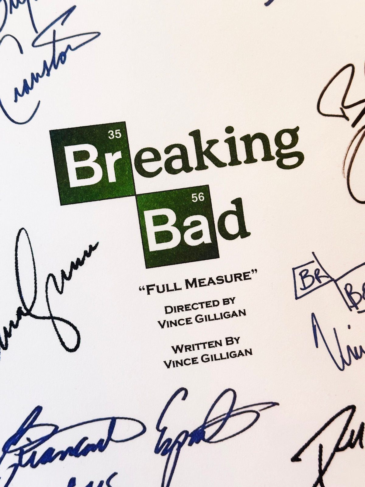 BREAK BAD Script, Movie Present, With Printed Cast Signatures, Autographs