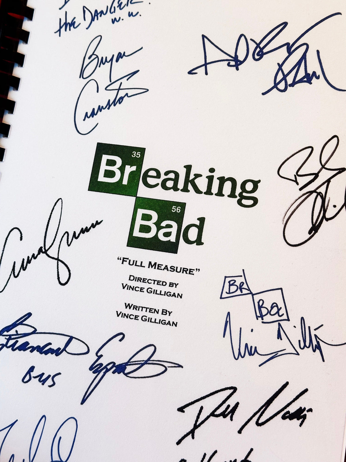 BREAK BAD Script, Movie Present, With Printed Cast Signatures, Autographs