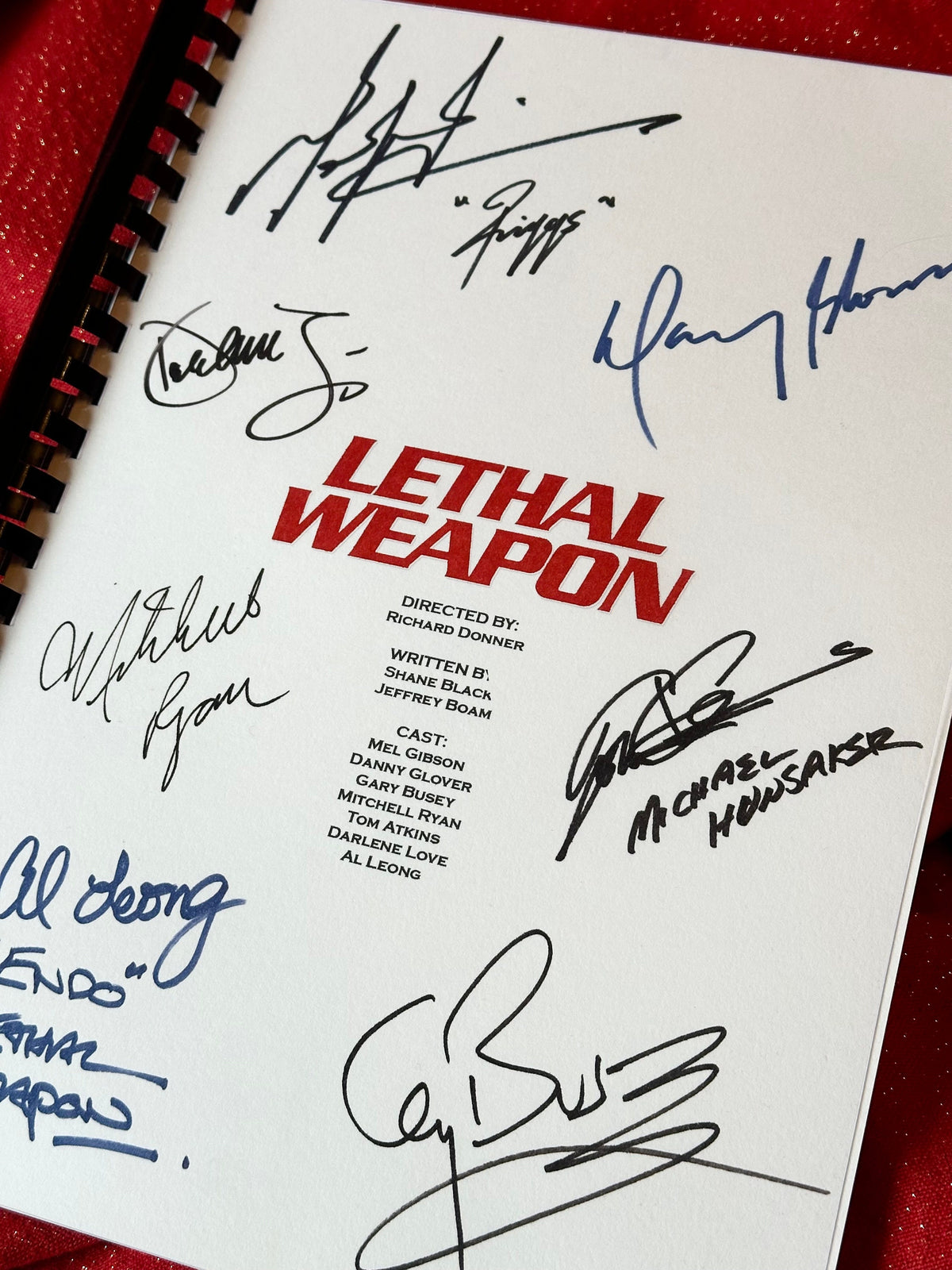 LETHAL WEAPON Signed Movie Script, With Printed Cast Signatures, Autographs