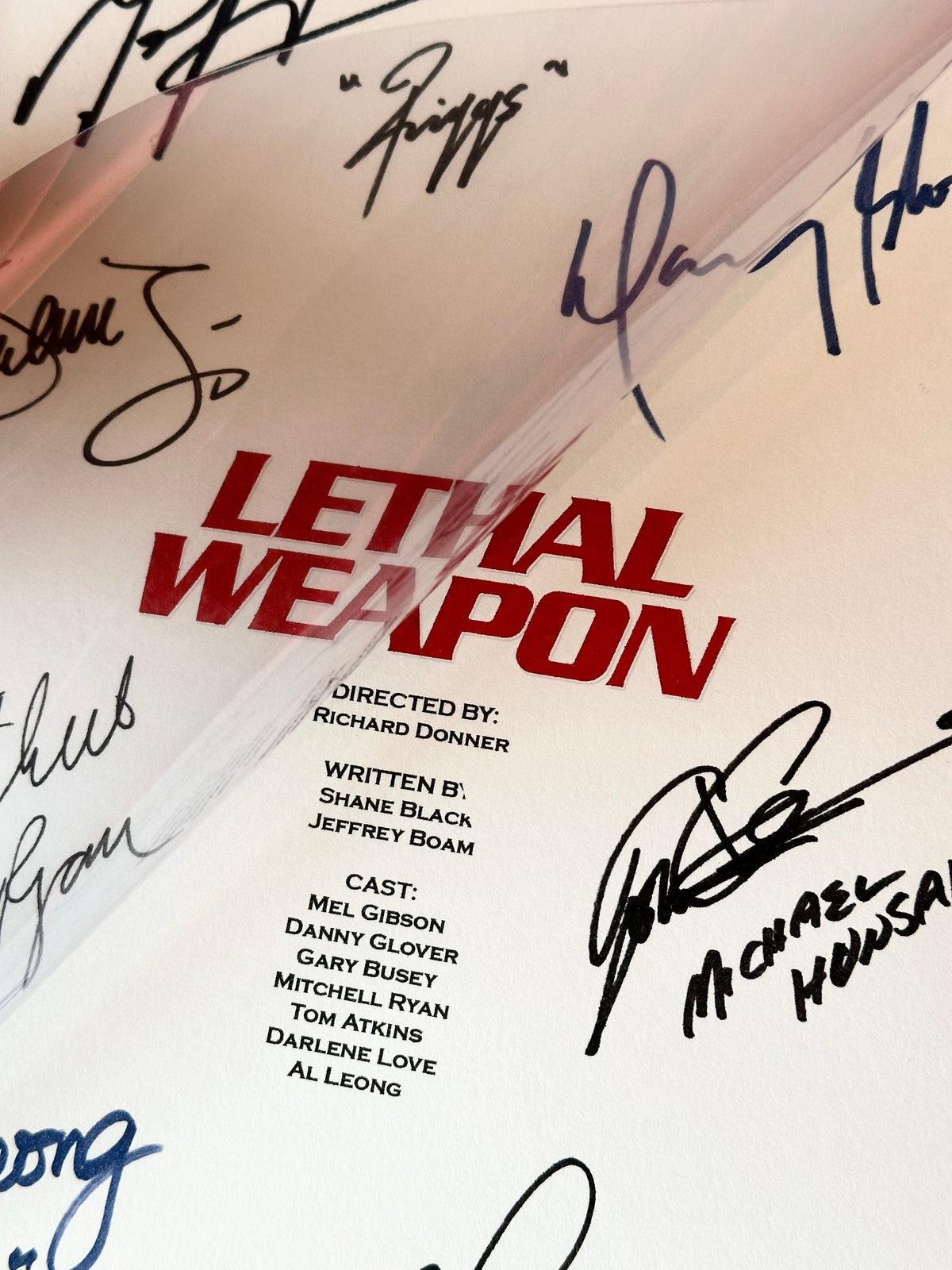 LETHAL WEAPON Signed Movie Script, With Printed Cast Signatures, Autographs