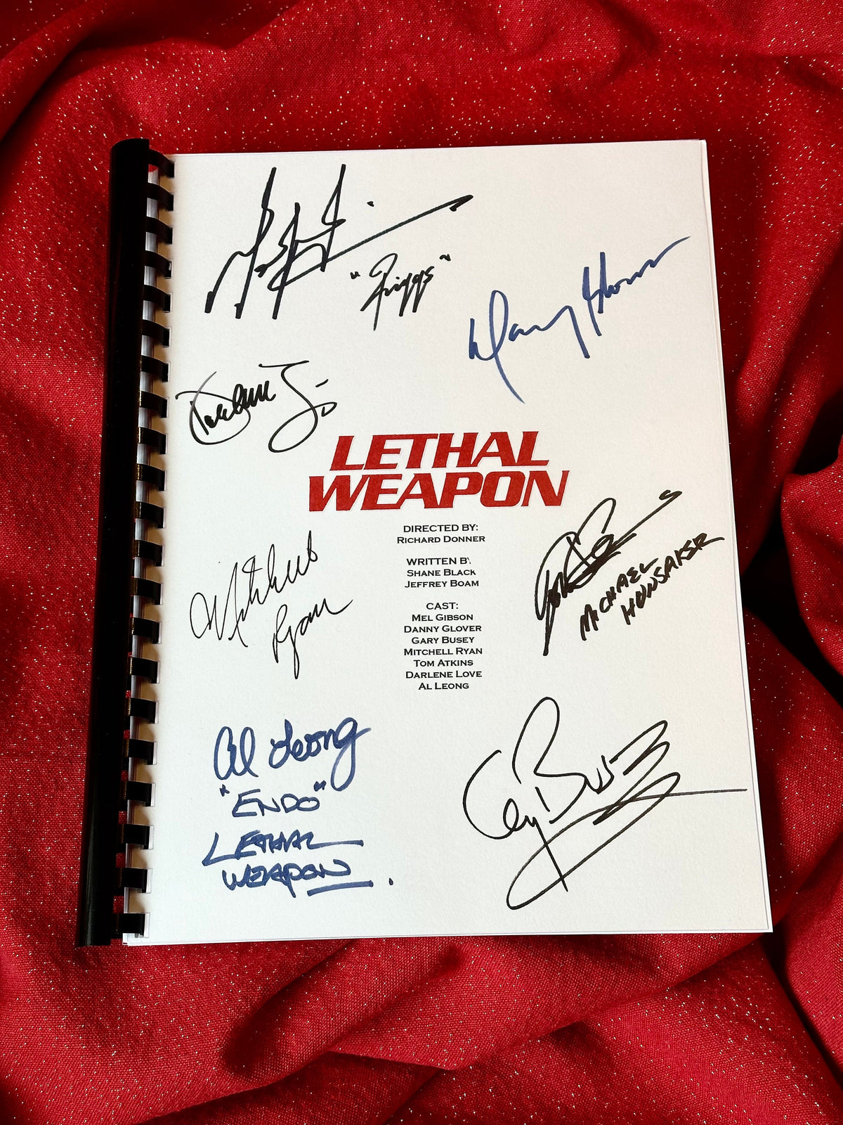 LETHAL WEAPON Signed Movie Script, With Printed Cast Signatures, Autographs