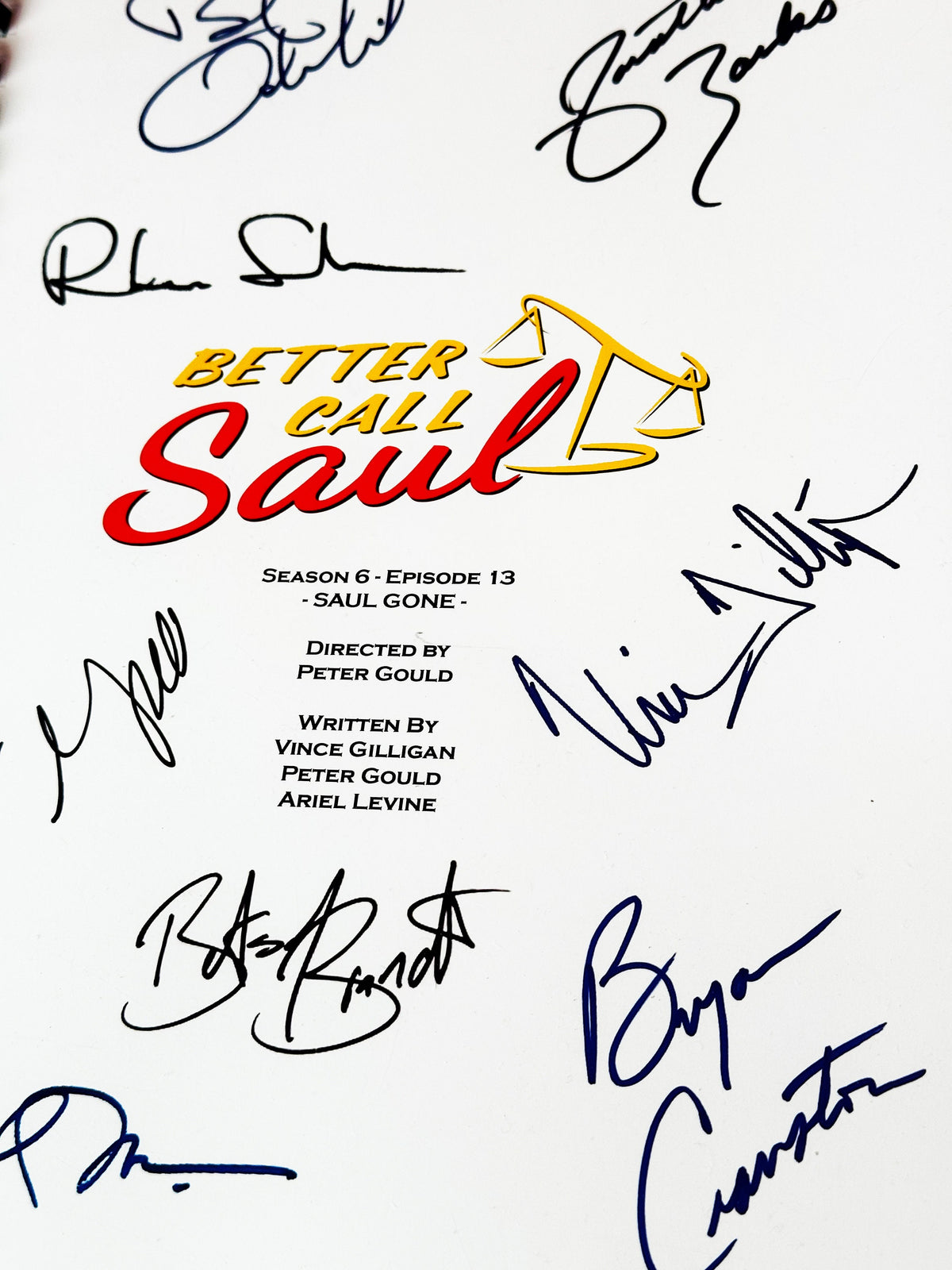 CALL SAUL Signed Script, With Printed Cast Signatures, Autographs