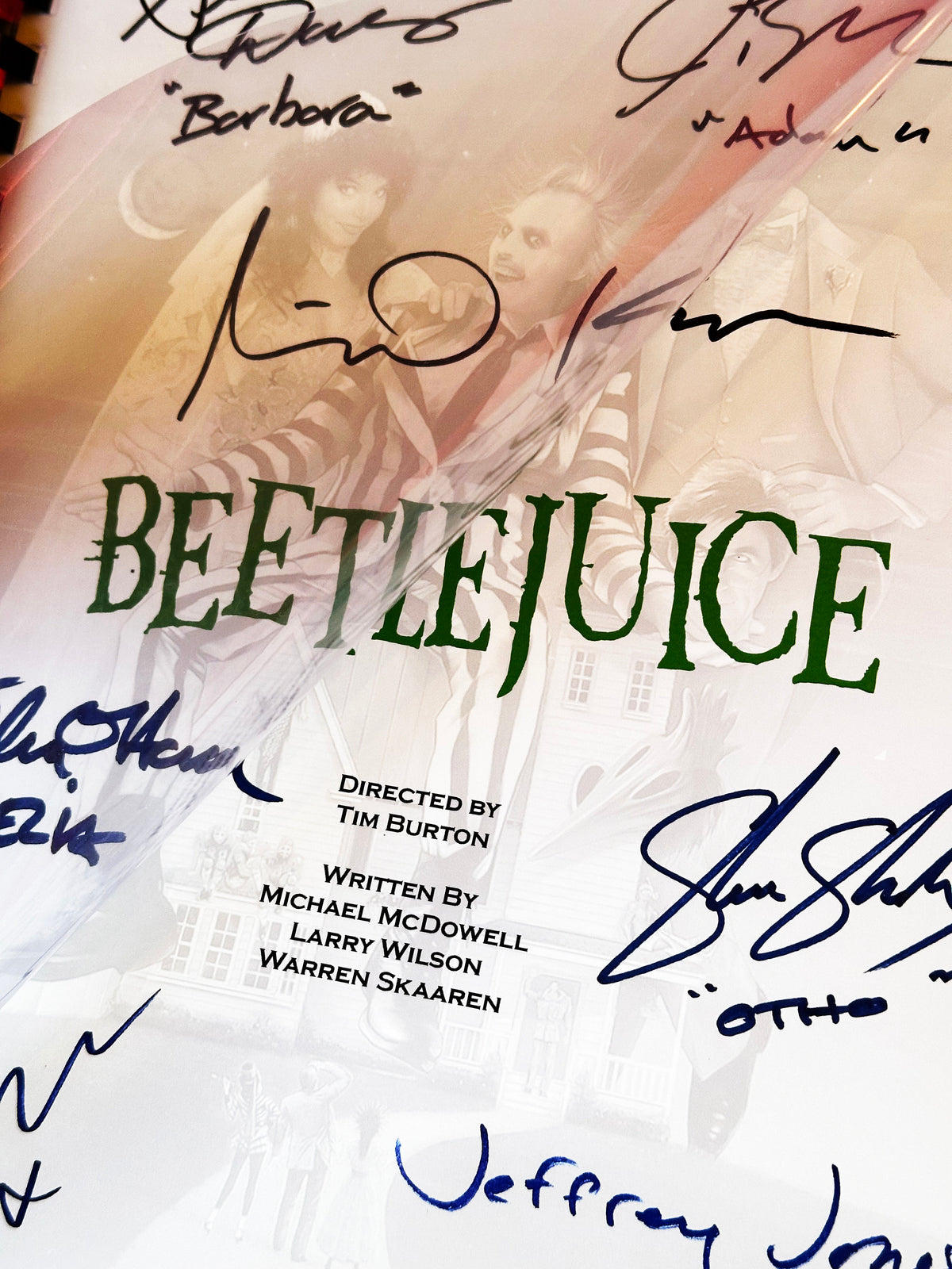 BEETLE, JUICE Movie Script, With Printed Cast Signatures, Autographs