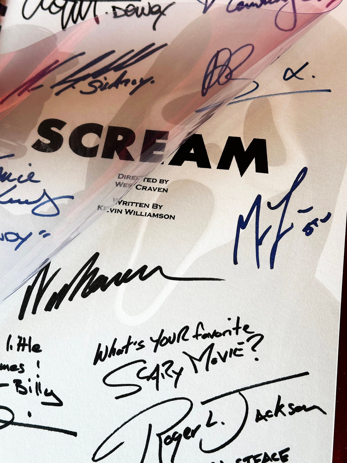 SCREAM Movie Script, With Printed Cast Signatures, Autographs