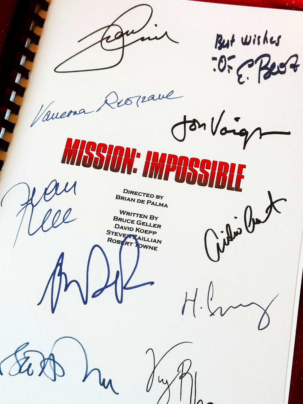M IMPOSSIBLE Signed Movie Script, With Printed Cast Signatures, Autographs