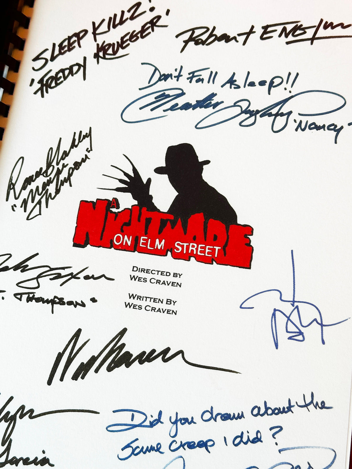 A NIGHTMARE On ELM STREET Signed Movie Script, With Printed Cast Signatures, Autographs