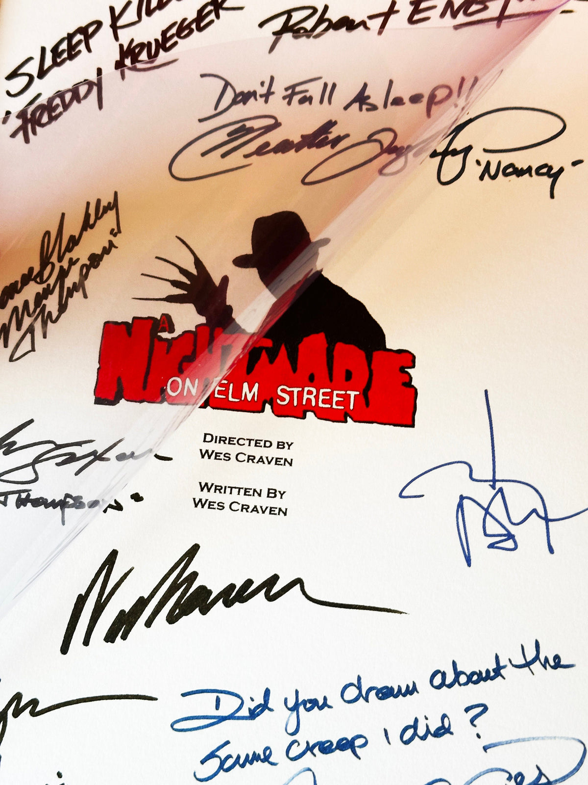 A NIGHTMARE On ELM STREET Signed Movie Script, With Printed Cast Signatures, Autographs