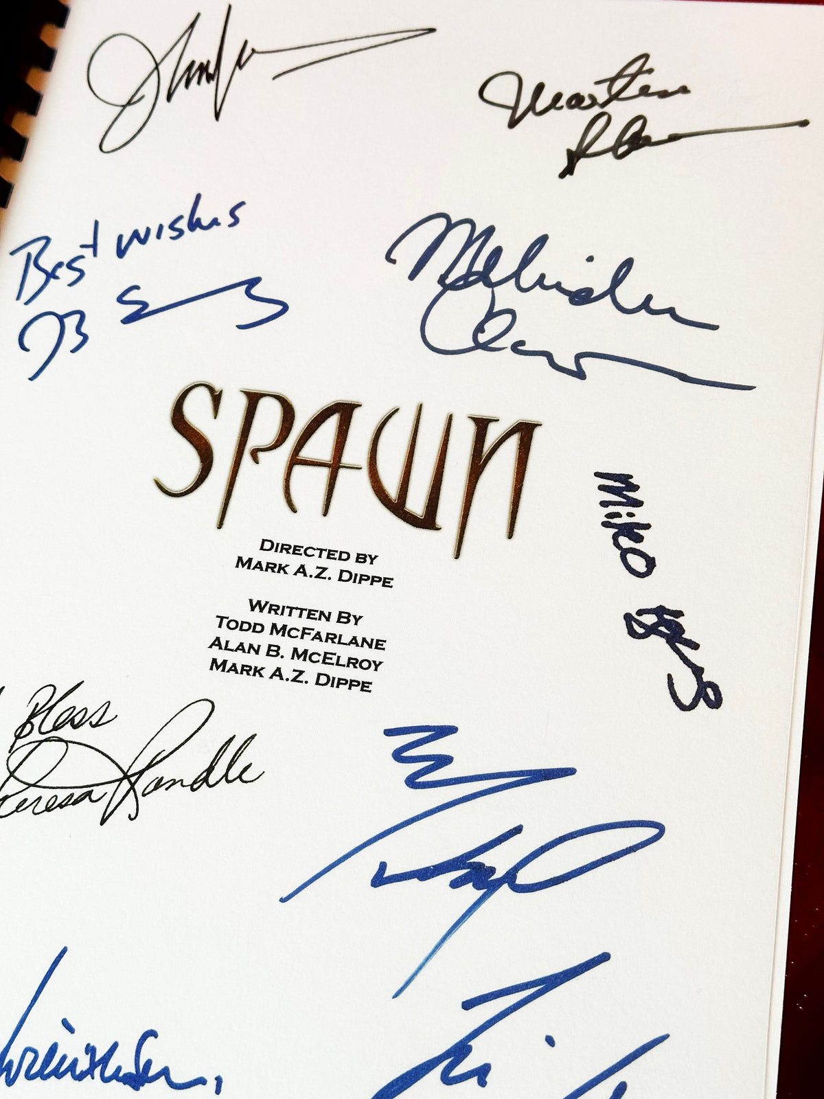 SPAWN Signed Movie Script, With Printed Cast Signatures, Autographs