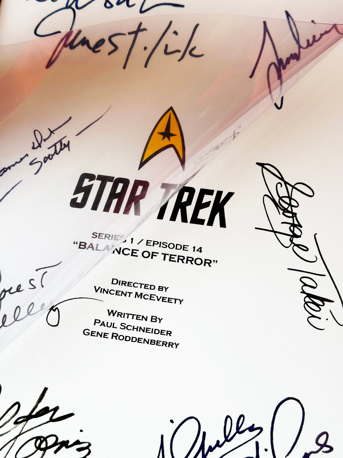 TREK TV Series Script, With Printed Cast Signatures, Autographs