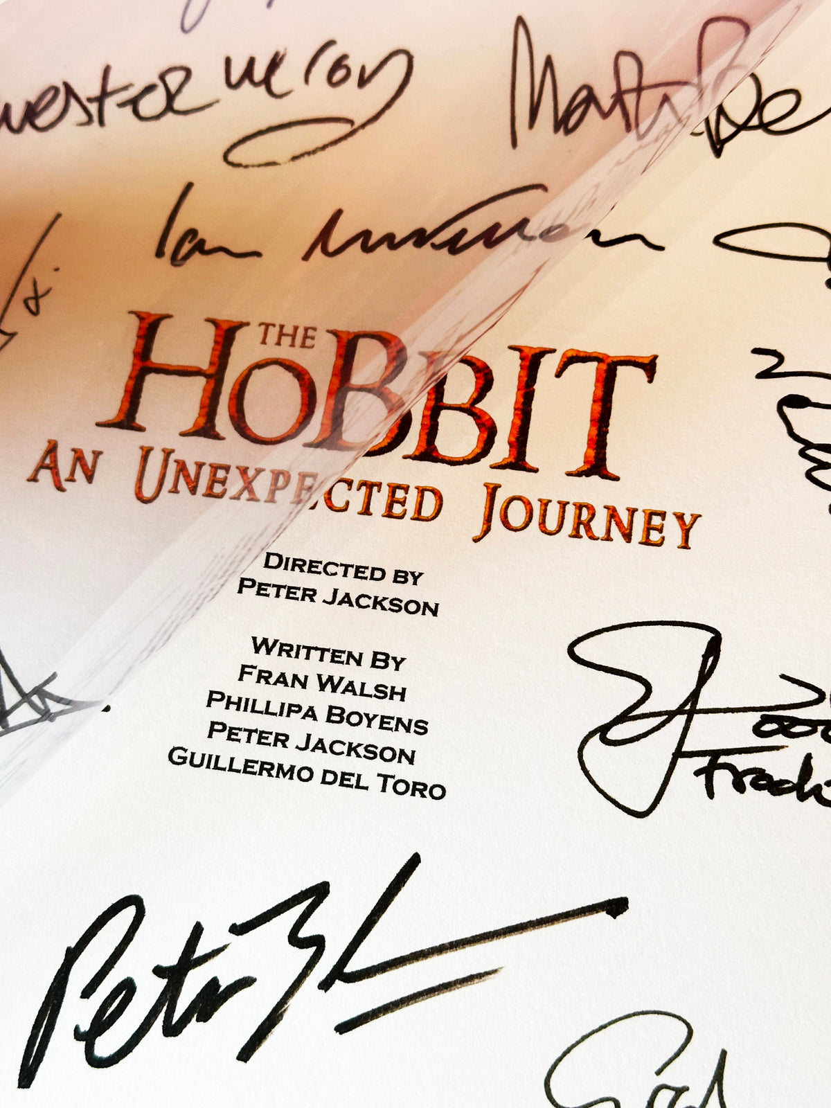 THE HOBBIT Unexpected Journey Movie Script, With Printed Cast Signatures, Autographs