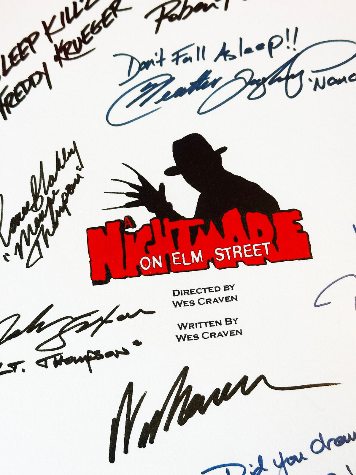 A NIGHTMARE On ELM STREET Signed Movie Script, With Printed Cast Signatures, Autographs