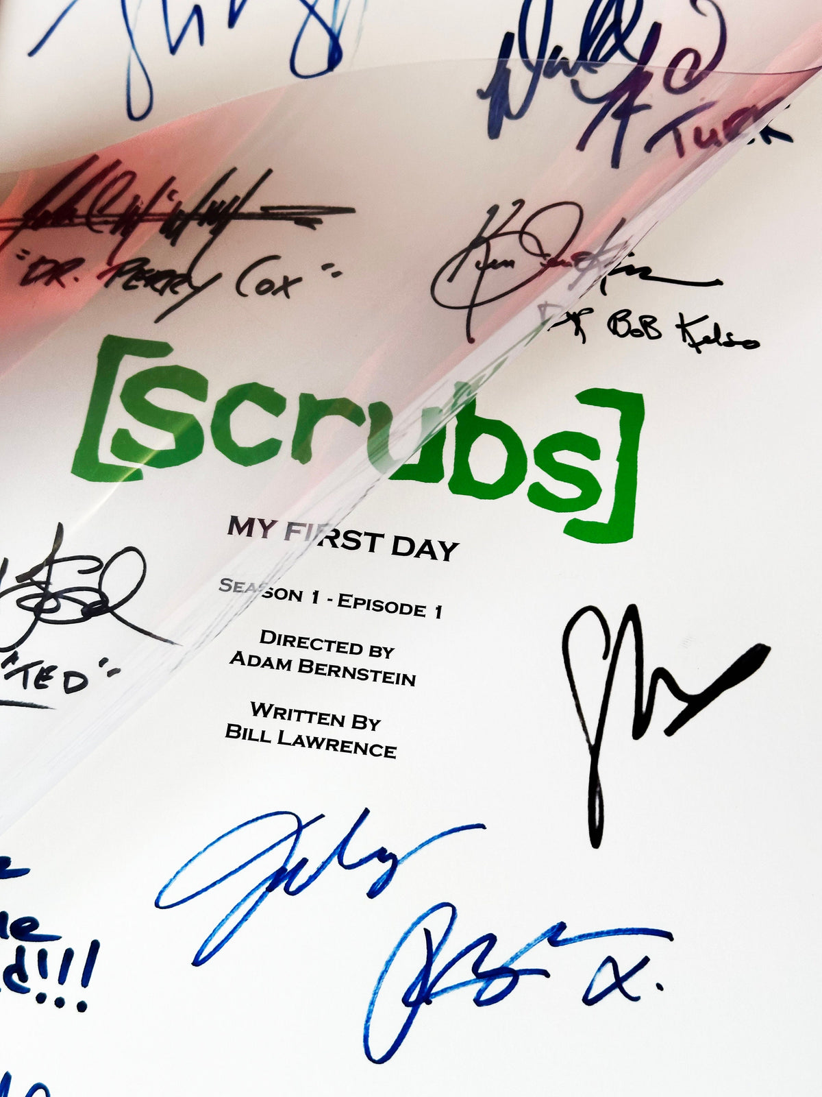 SCRUBS Script, With Printed Cast Signatures, Autographs