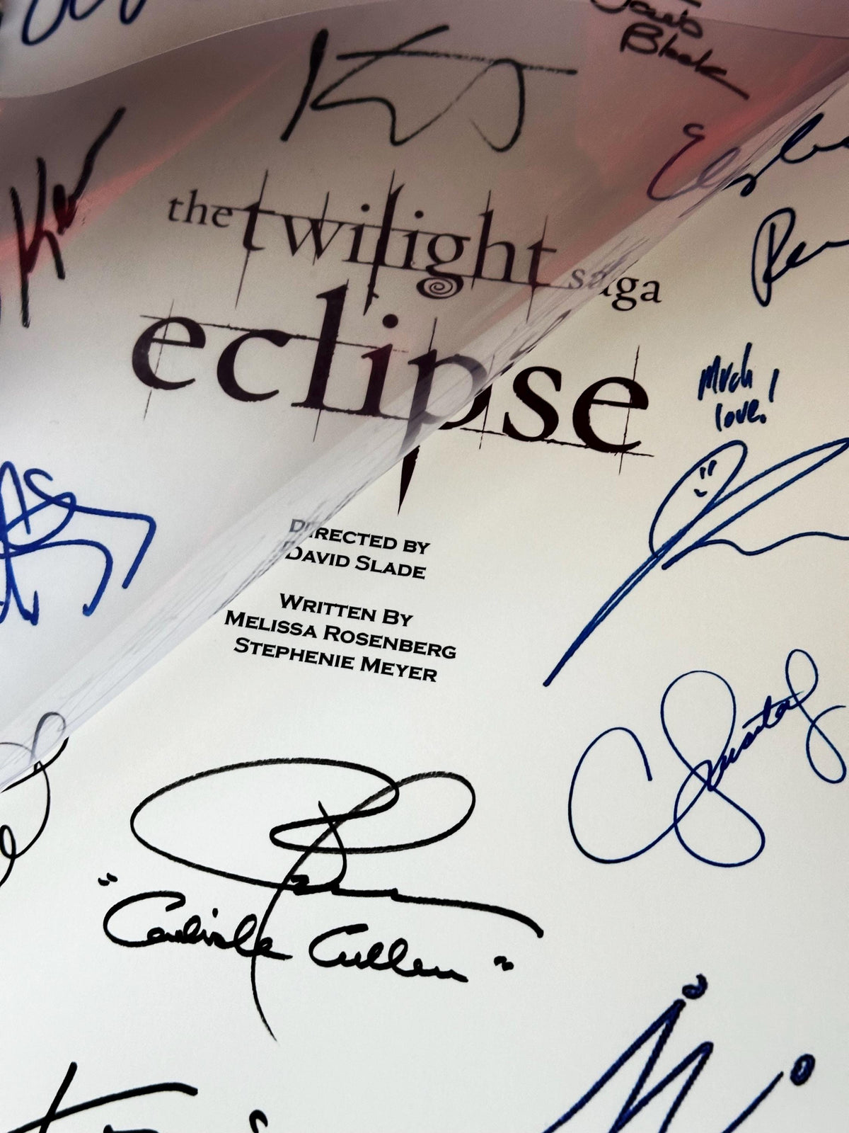 TWILIGHT, ECLIPSE Signed Movie Script, With Printed Cast Signatures, Autographs