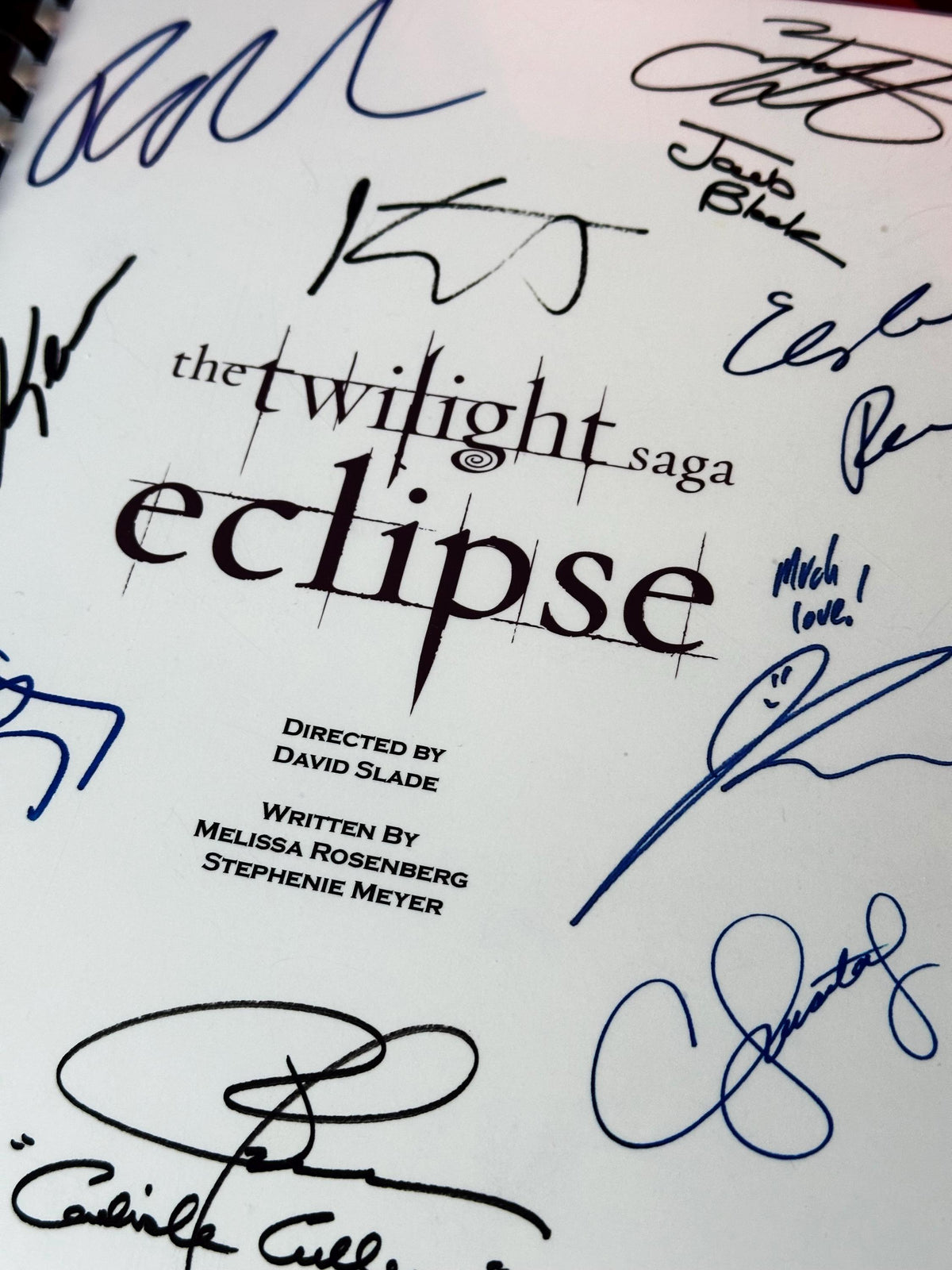TWILIGHT, ECLIPSE Signed Movie Script, With Printed Cast Signatures, Autographs