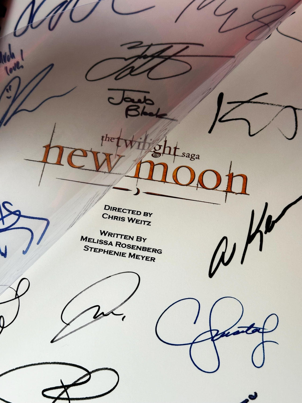 NEW MOON Signed Movie Script, With Printed Cast Signatures, Autographs