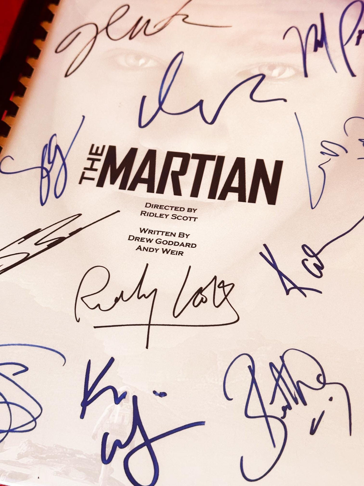 THE MARTIAN Signed Movie Script, With Printed Cast Signatures, Autographs