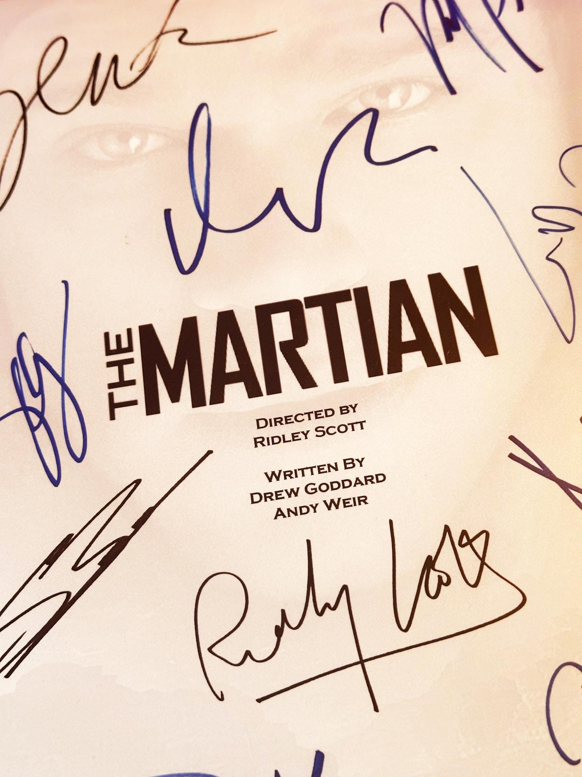 THE MARTIAN Signed Movie Script, With Printed Cast Signatures, Autographs