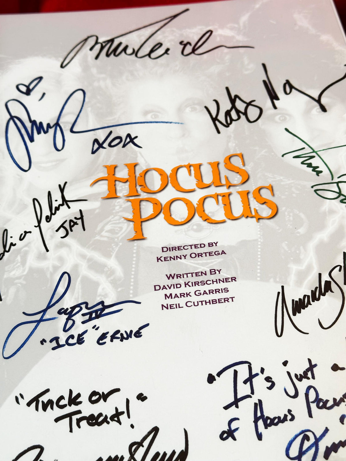 HOCUS POCUS Movie Script, With Printed Cast Signatures, Autographs