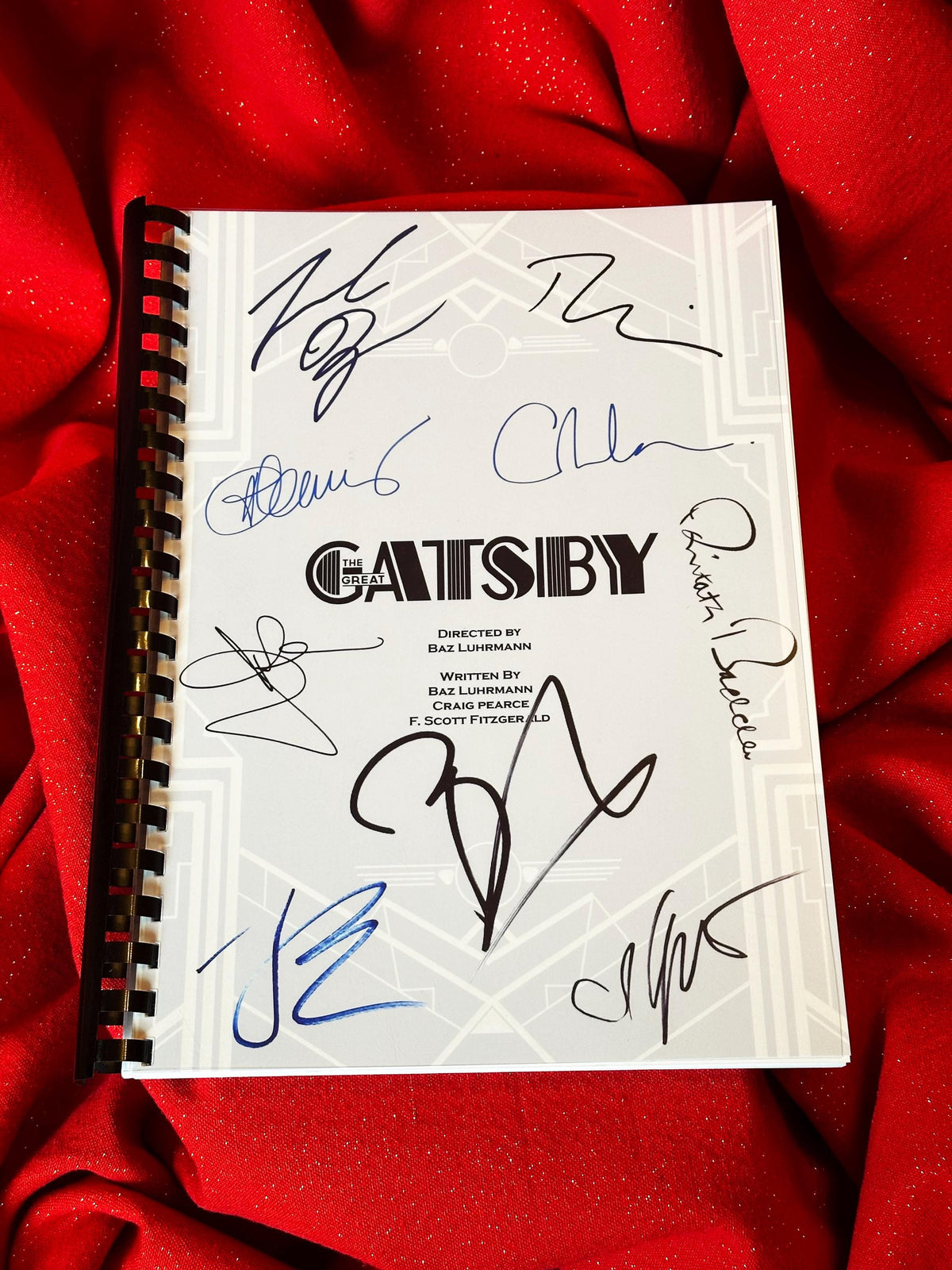 GATSBY Movie Script, With Printed Cast Signatures, Autographs