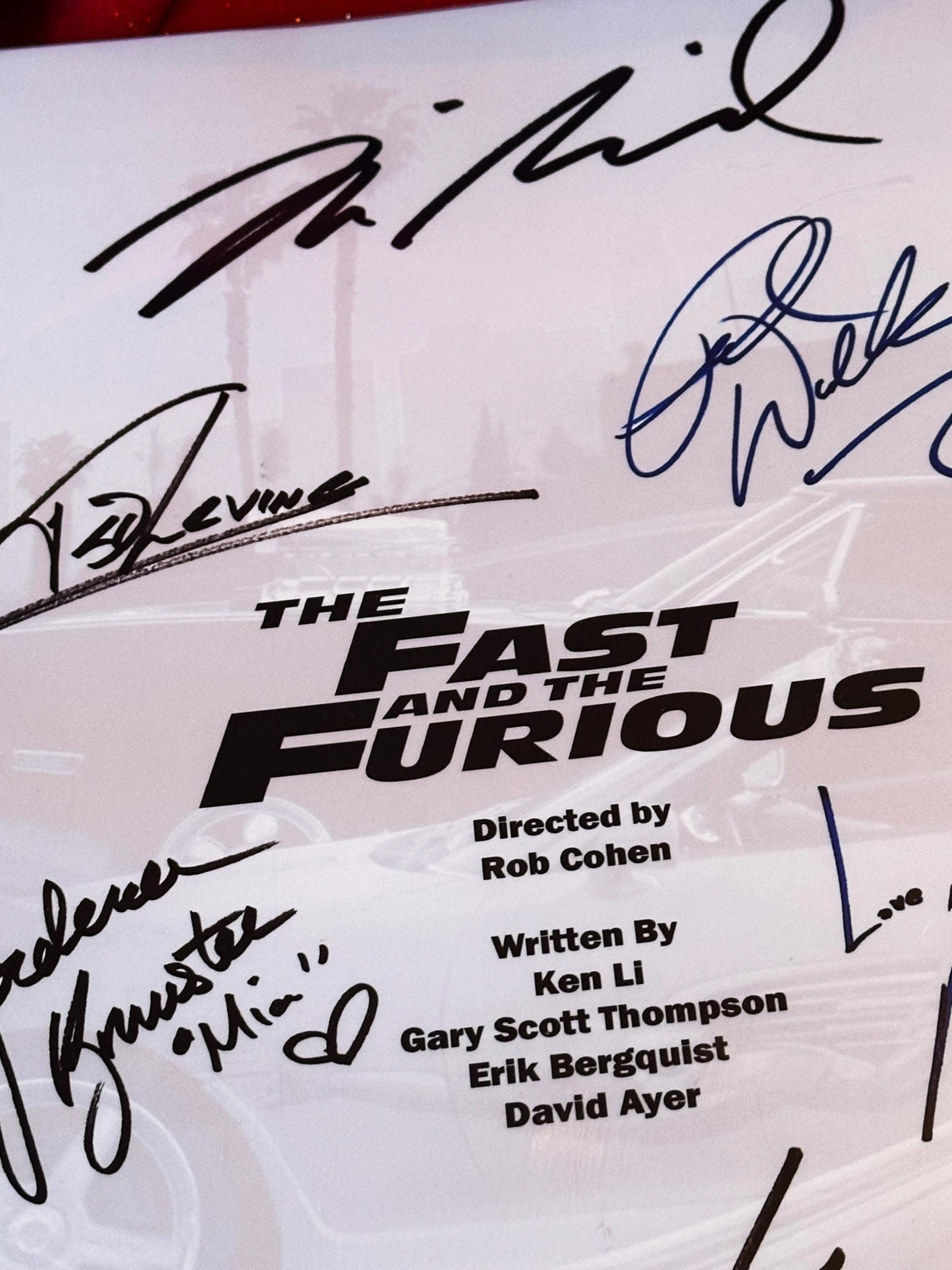 The Fast And The Furious Movie Script, With Printed Cast Signatures, Autographs